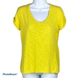 Gap Yellow V Neck T-Shirt Sz S